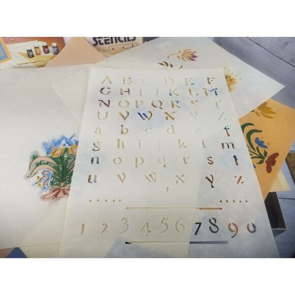 VTG Joy of Stenciling by Speedball Templates, supplies PLUS extras - Picture 6 of 6